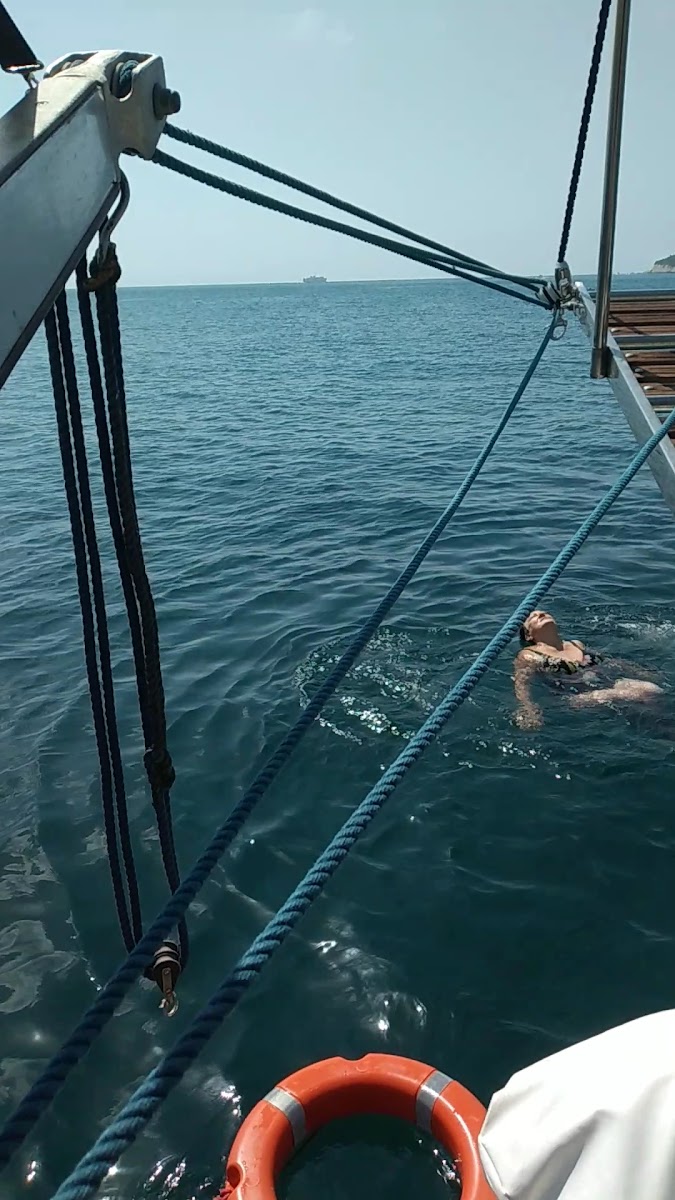 Scala da bagno e mare aperto